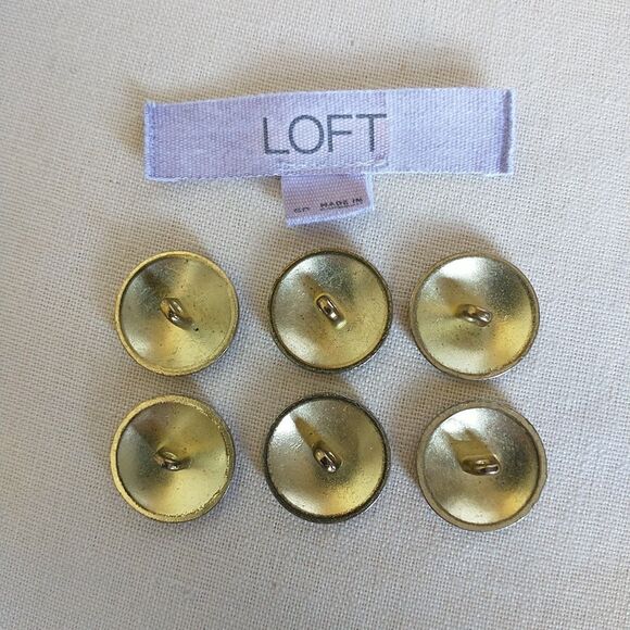 Loft Waterbury Replacement Buttons Shanks Gold Tone Brass Crest Blazer Coat 6x - Picture 4 of 6